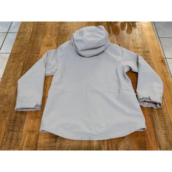 Patagonia Jacket Girls Medium 10 Grey Pink outer Everyday Hooded Waterproof Zip - Picture 5 of 8